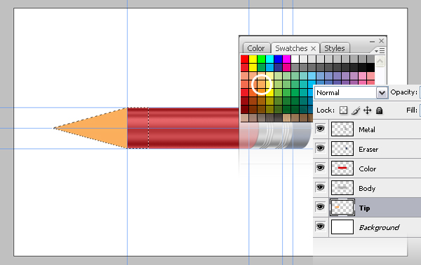 PHOTOSHOP绘制一个超级闪亮的铅笔图标15