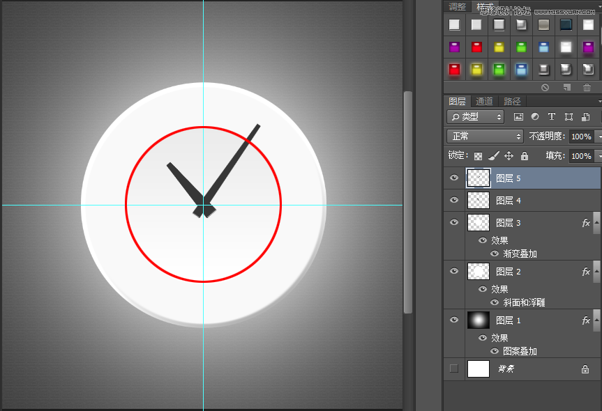 Photoshop绘制盘子形状的钟表效果8