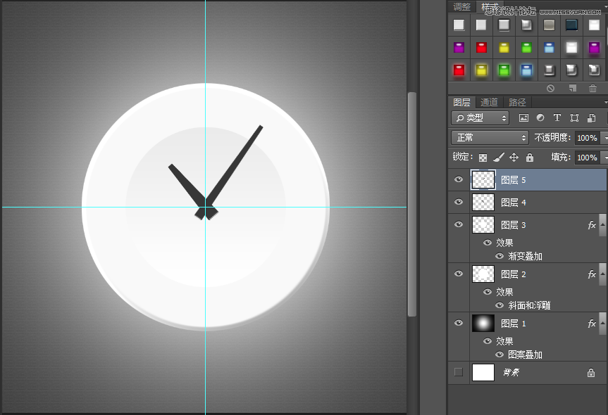 Photoshop绘制盘子形状的钟表效果12