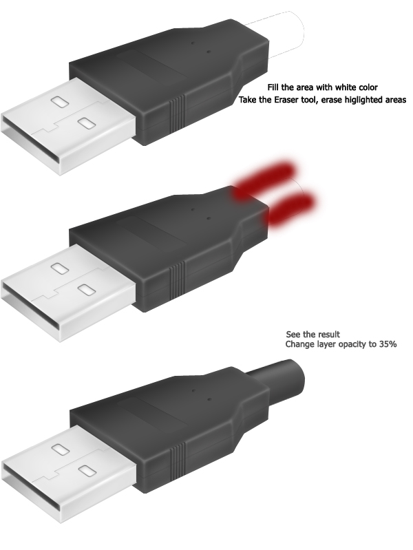 ps绘制逼真USB电缆教程20