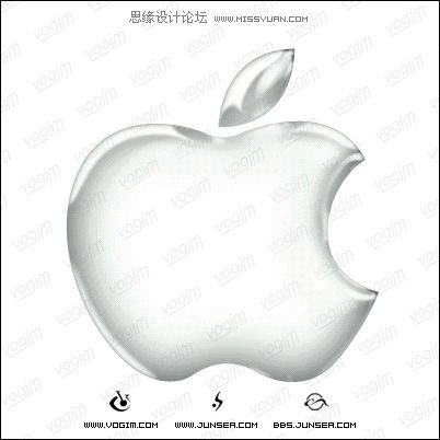 Photoshop鼠绘金属质感苹果标志7