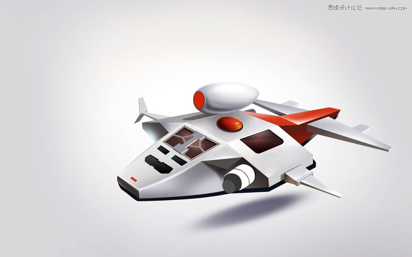 Photoshop绘制金属立体质感的玩具飞机模型11