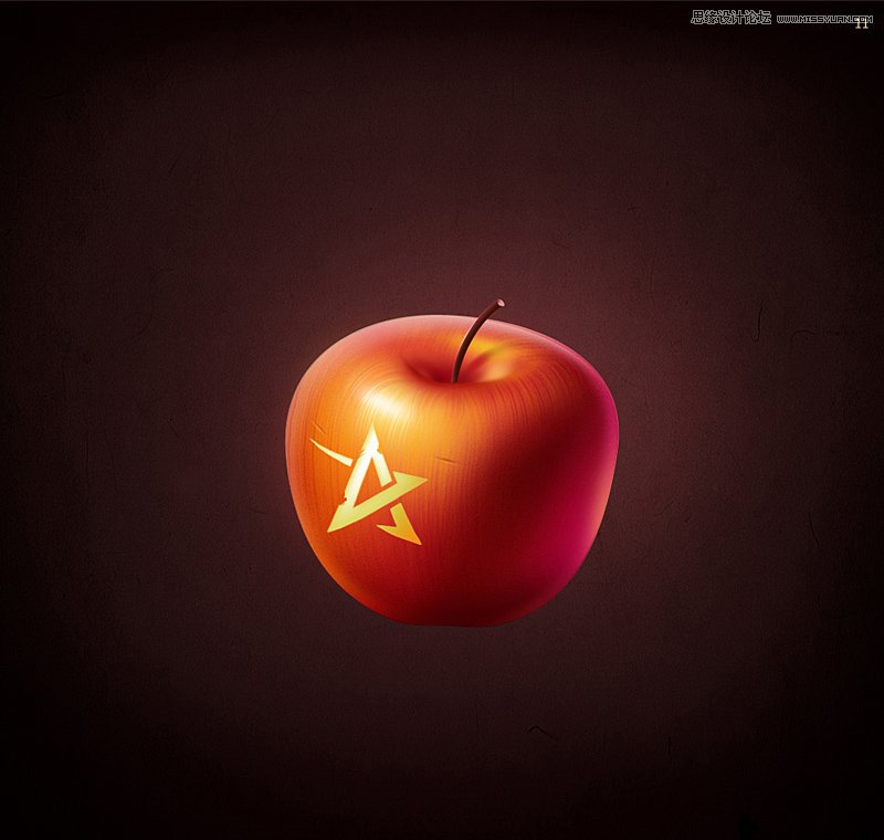 Photoshop绘制逼真的苹果和水果刀教程12