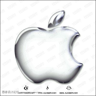 Photoshop鼠绘金属质感苹果标志8