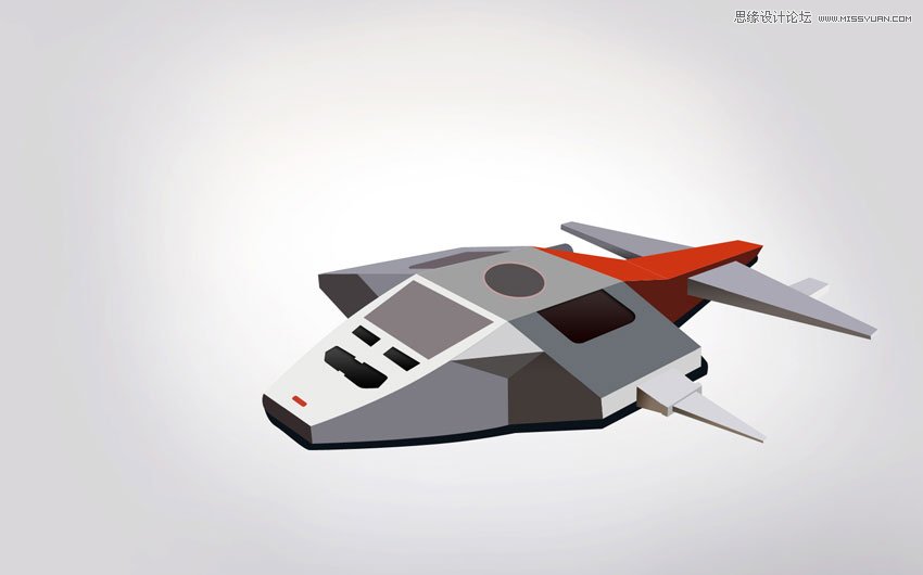 Photoshop绘制金属立体质感的玩具飞机模型4