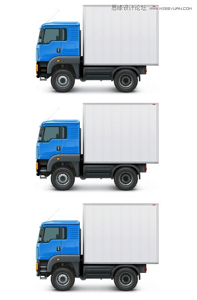 Photoshop绘制蓝色立体效果的小货车图标10