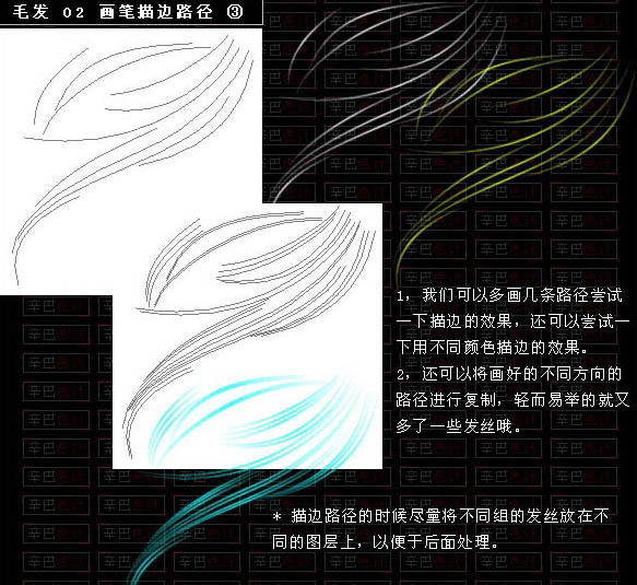 PS手绘利用画笔和路径制作飘逸自然的发丝4