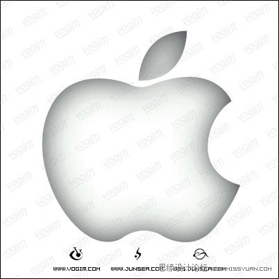 Photoshop鼠绘金属质感苹果标志2
