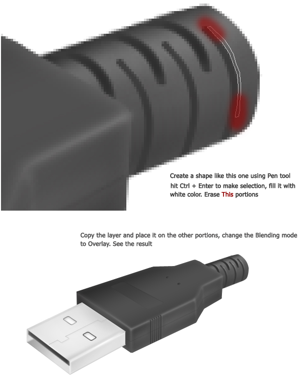 ps绘制逼真USB电缆教程22