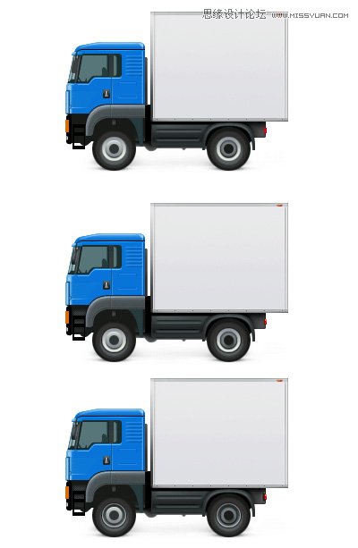 Photoshop绘制蓝色立体效果的小货车图标7