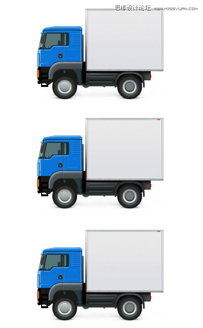Photoshop绘制蓝色立体效果的小货车图标6