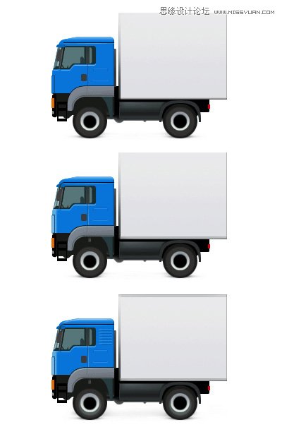 Photoshop绘制蓝色立体效果的小货车图标4