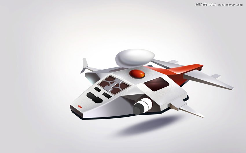 Photoshop绘制金属立体质感的玩具飞机模型10