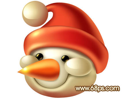 Photoshop绘制可爱的立体圣诞雪人2