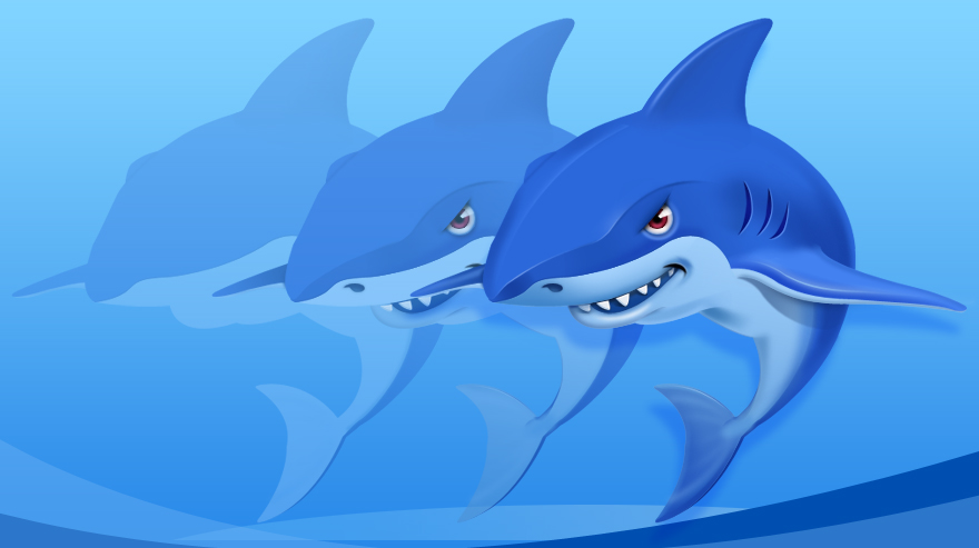 PhotoShop绘制卡通立体鲨鱼图标过程1