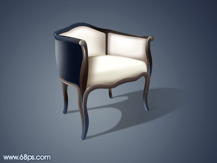 Photoshop制作逼真的古典木质沙发椅子1