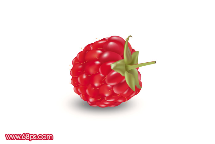 Photoshop制作一颗红色覆盆子水果教程1