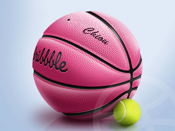 Photoshop绘制粉色篮球图标技巧1