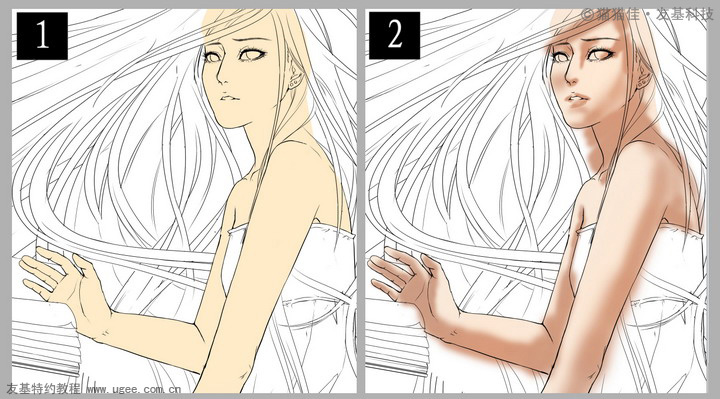 PS绘制长发飞舞玄幻美女插画上色教程5