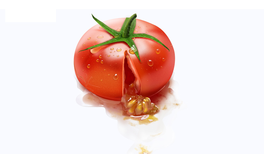 PhotoShop绘制一个裂开的番茄效果教程1
