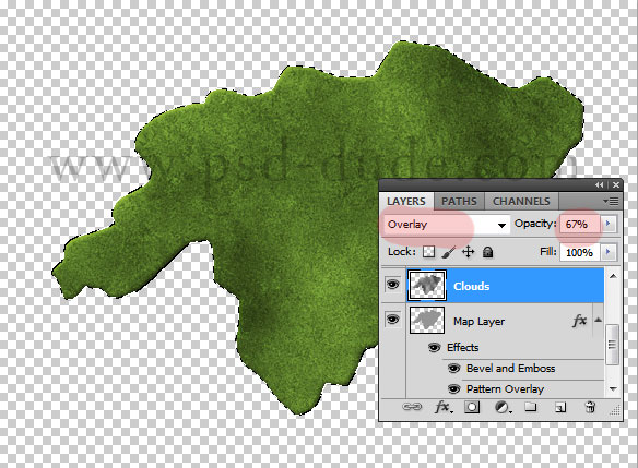 Photoshop绘制逼真的绿色地图6