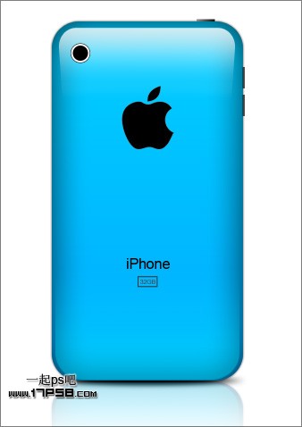 PhotoShop绘制一个蓝色苹果iPhone4手机背壳教程1