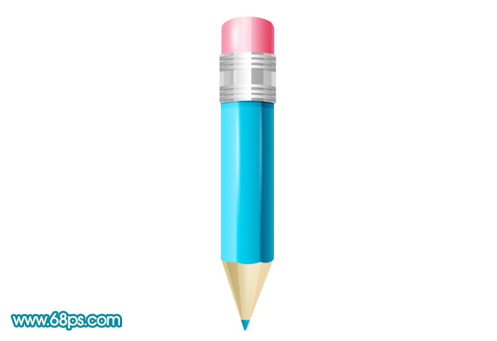 Photoshop绘制一只蓝色铅笔1