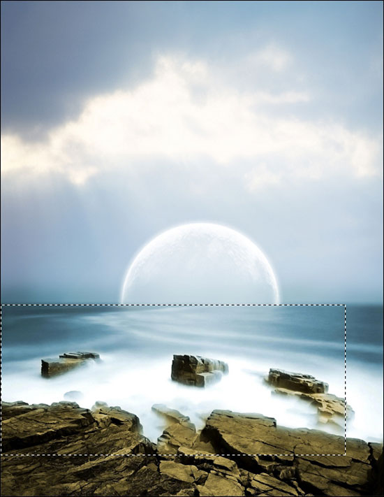 PS合成超现实梦幻效果的海景照片的教程11