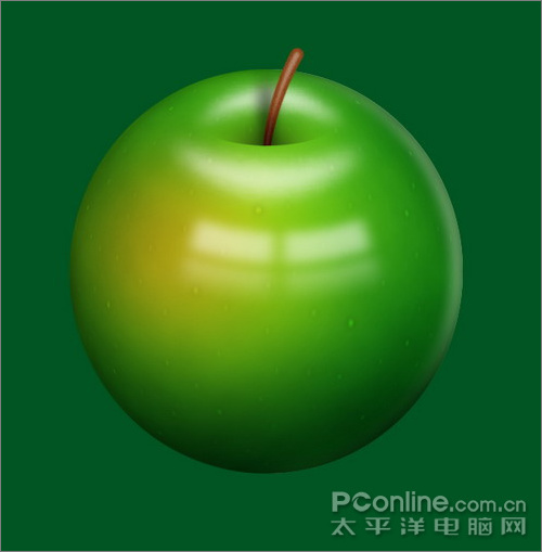 Photoshop鼠绘一只闪亮青苹果19