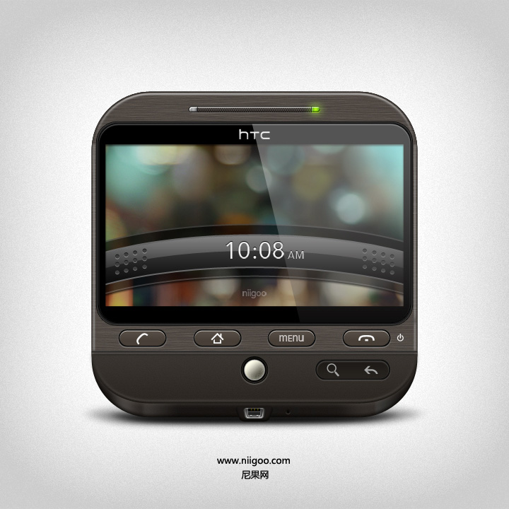 PS绘制质感HTC手机icon图标教程2