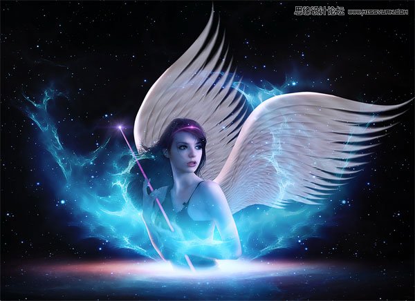 Photoshop合成科技唯美的天使翅膀场景1