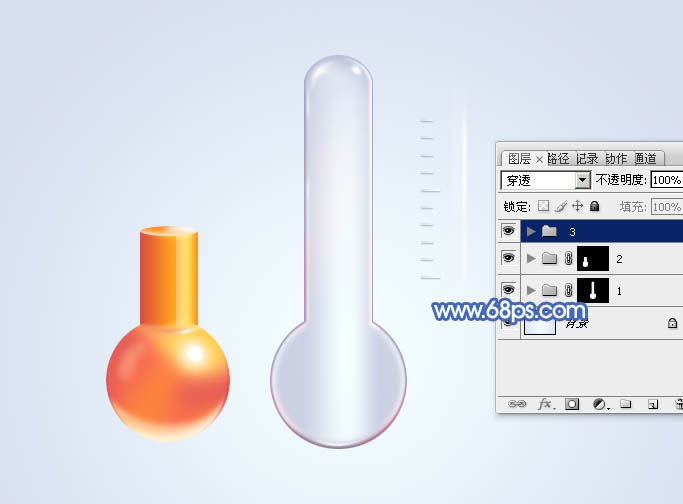 Photoshop绘制一个玻璃温度计图标技巧2