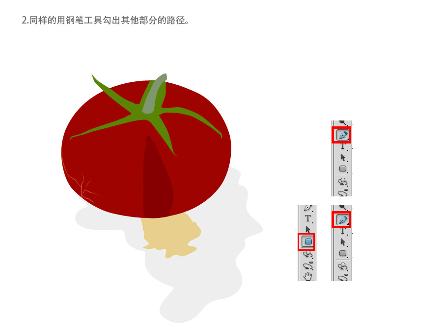 PhotoShop绘制一个裂开的番茄效果教程3