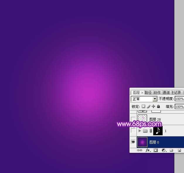 Photoshop制作绚丽的紫色水晶音符3