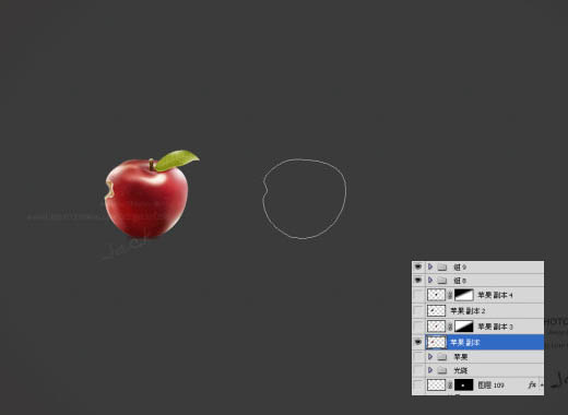 Photoshop绘制红苹果图标教程2