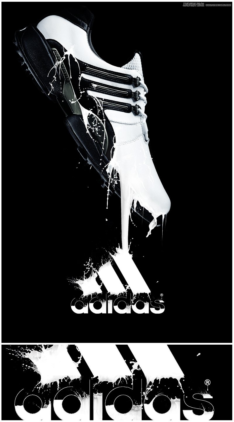 Photoshop合成喷溅效果的阿迪达斯球鞋海报29