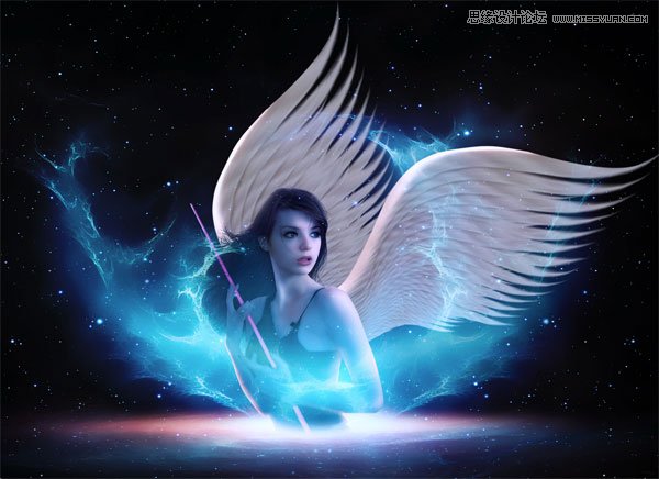 Photoshop合成梦幻绚丽的天使翅膀93