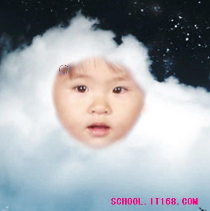 宝宝照片合成卡通白云形象的PS教程制作10