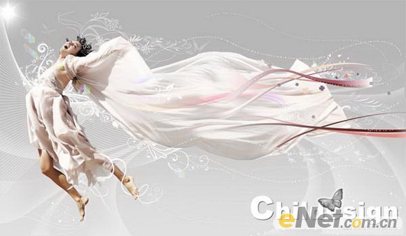 PhotoShop合成美女飞舞的白色长裙教程1