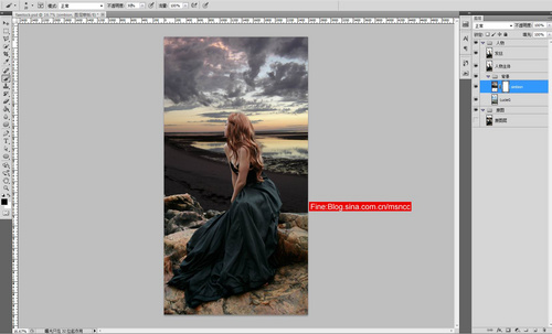 PhotoShop合成坐在海边的女孩外景照片效果教程4