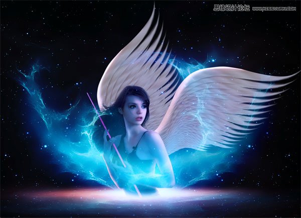 Photoshop合成梦幻绚丽的天使翅膀86