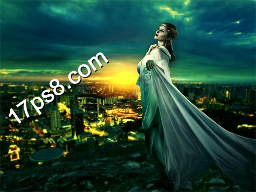 PhotoShop合成城市上空的女神教程1