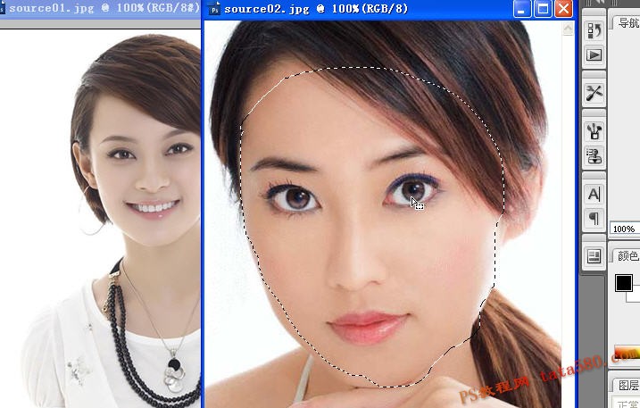 Photoshop给美女照片完美的换脸教程5