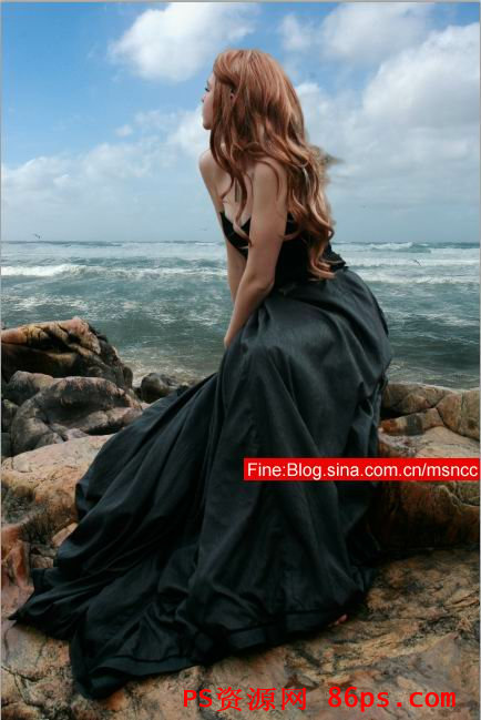 PhotoShop合成坐在海边的女孩外景照片效果教程3