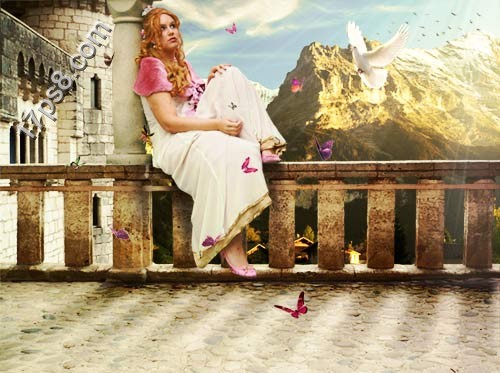 PhotoShop合成梦幻的美女城堡详细教程1