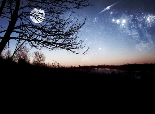 PhotoShop合成美丽的星空夜景效果教程2