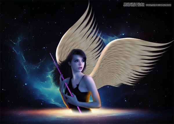 Photoshop合成梦幻绚丽的天使翅膀82