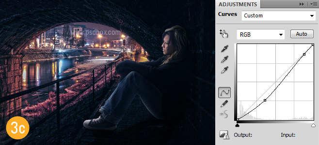 Photoshop中合成非常唯美的女孩与桥夜景图8