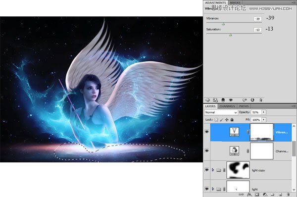 Photoshop合成梦幻绚丽的天使翅膀92