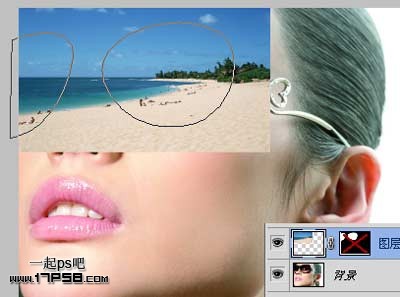 PS为美女太阳眼镜添加镜面反射风景效果教程5